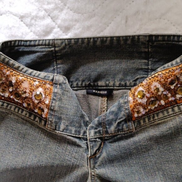 Express Jeans With Sequin in Amber Color - Picture 5 of 8